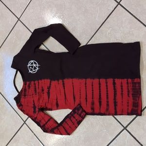 Broken Promises Red Black Bodycon Mini Dress Size Small